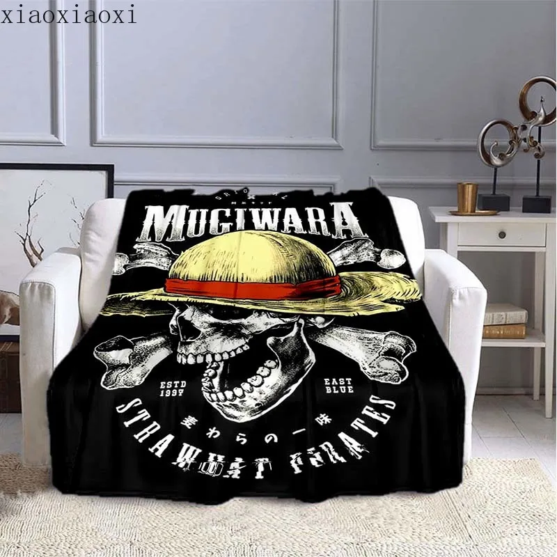 Anime One Piece Print Rectangle Blanket Unique Throw Blanket for Sofa Bed Durable Home Decor