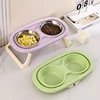 elevated Pet Cat Bowl Feeder Cat Food Bowl With Water Fountain Double Bowl Drinking Raised Stand Dish Bowls For Cats