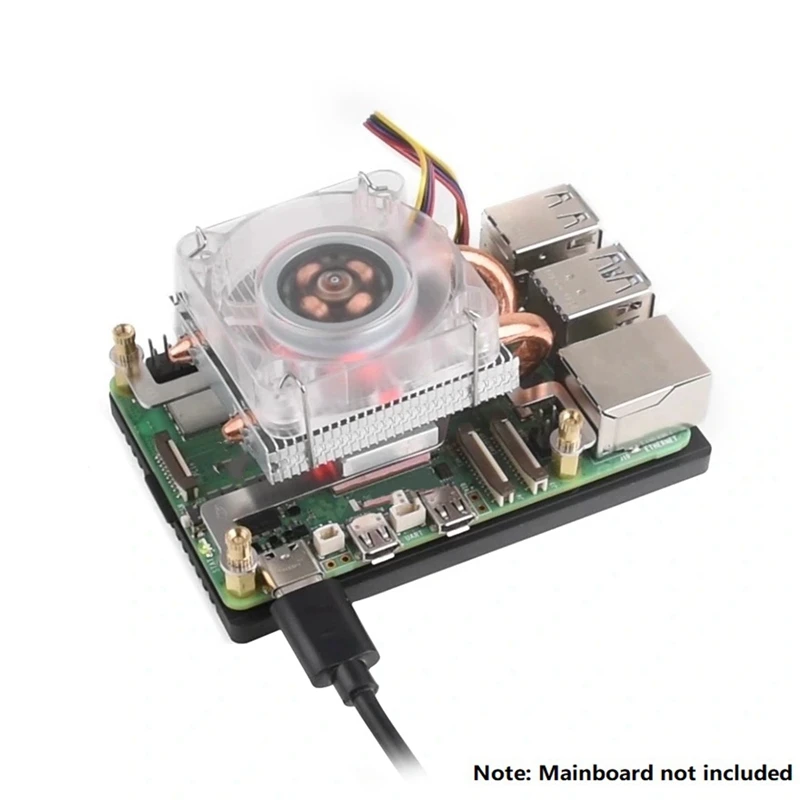 FUFU ICE Tower Fan V2 Thinner RGB Fan Low-Profile CPU Cooler U-Shaped Copper Tube Fins For Raspberry Pi 5 Pi5