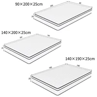 Пружинный матрас Comanlai 90 × 200 × 25 см/140 × 190 × 25 см/140 × 200 × 25 см Белый + серый край, индивидуальный карман, мебель для спальни — изображение 2