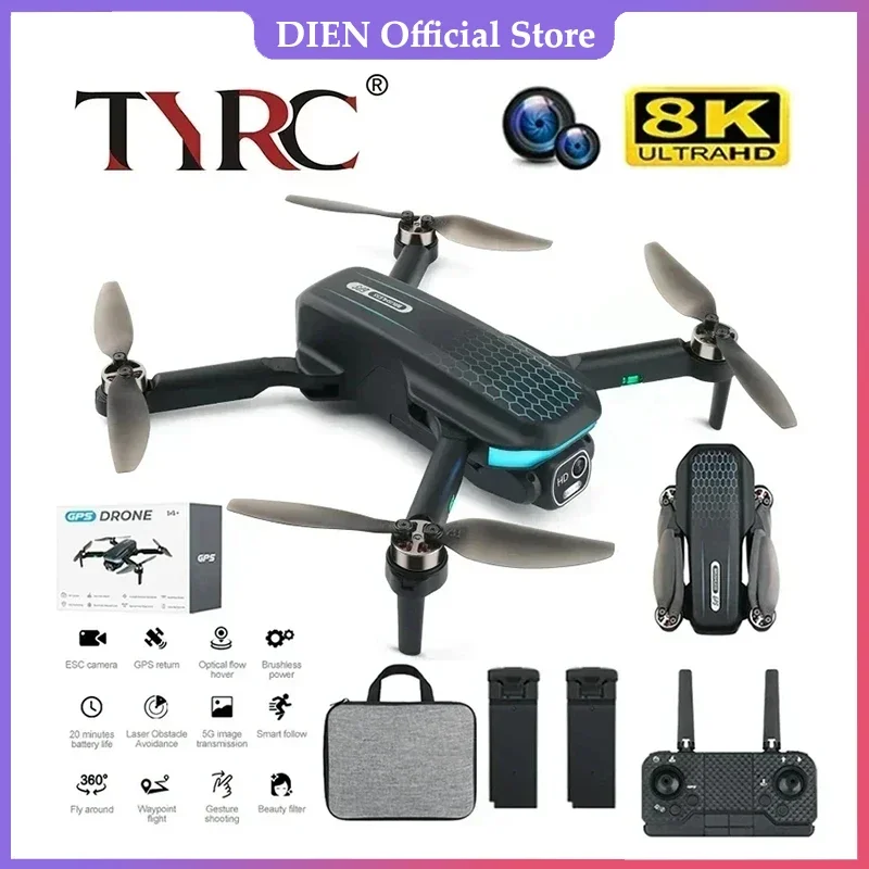 

TYRC E80 Pro Max Drone Brushless Motor Dual8K ESC Professional WIFI FPV Obstacle Avoidance Four-Axis Folding Rc Quadcopter Toy