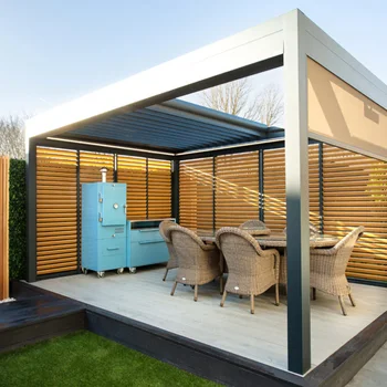 Giardino Esterno Patio Pieghevole Retrattile Terrazza Bioclimatica Toofing Pergola Tenda Gazebo Impermeabili Tendine Tende Garage 1