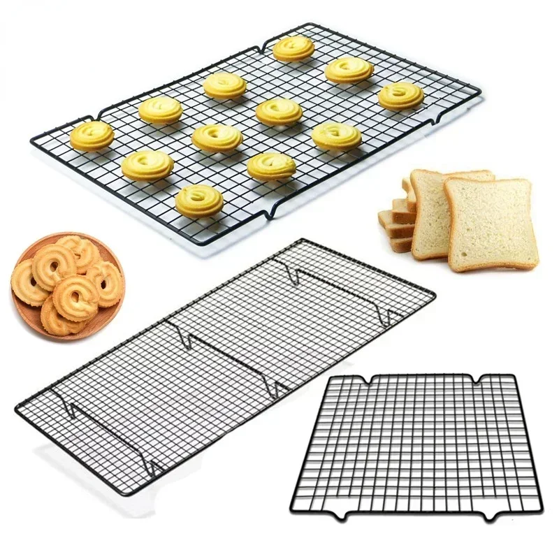 Stainless Steel Wire Grid Cooling Tray Cake Food Rack Oven Kitchen Baking Pizza Bread Barbecue Cookie Biscuit Holder Shelf Rack baking cooling rack
