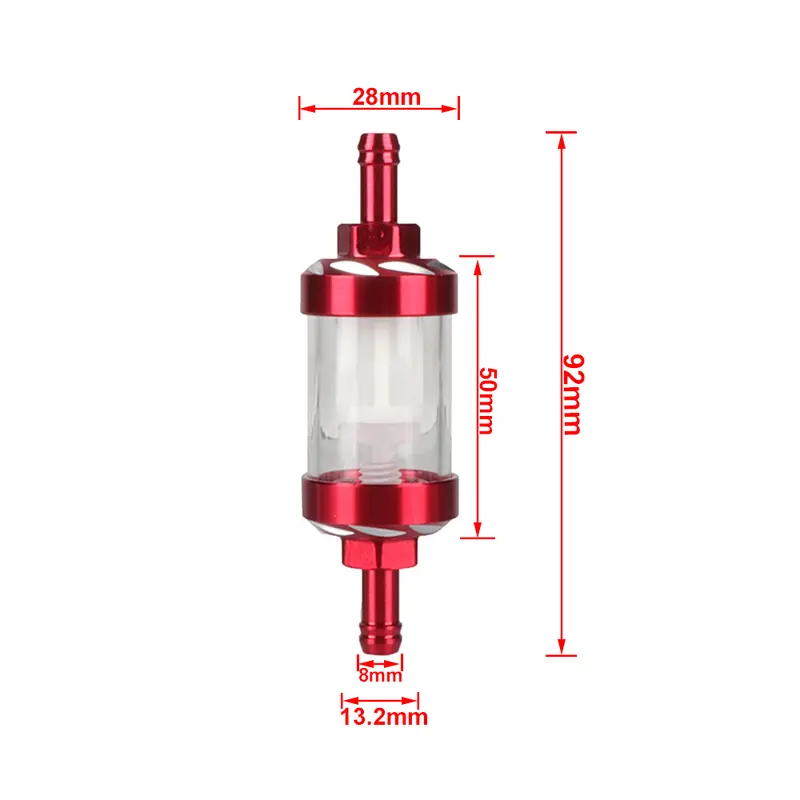 Universal 8mm CNC Aluminum Alloy Glass Gas Fuel Oil Filter For Motocross Dirt Pit Bike ATV Buggy Quad Motorcycle Parts - Image 4