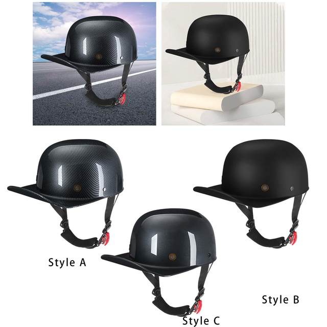 Retro Motorcycle Helmet Open Face Quick Release Strap for ATV Bike