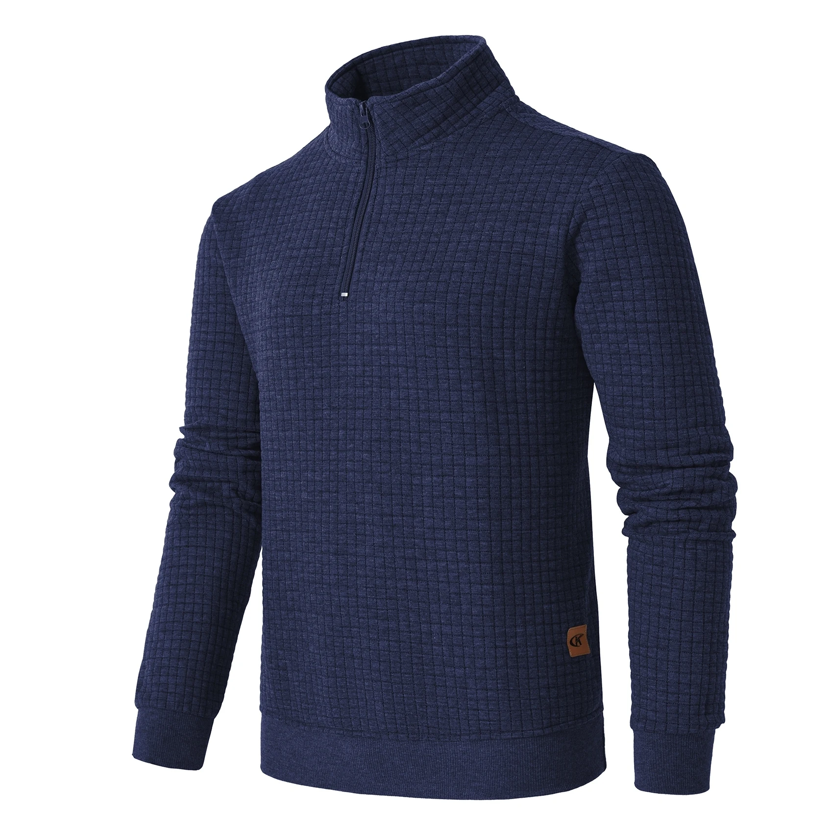 Men's Spring Casual Sweatshirts Quarter-Zip Fleece Pullover Sweatshirts Long Sleeve Stand Collar Solid Daily Casual Tops
