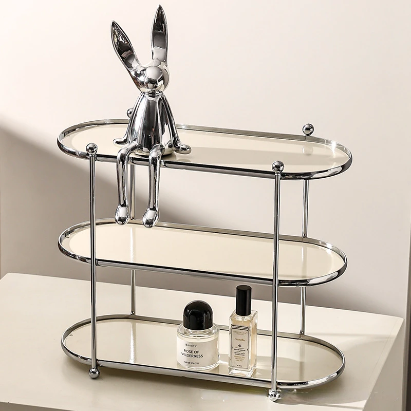 

Iron Kitchen Organizer Storage Shelf Rack, Bathroom Organizer, Makeup CounterTier Tray, Home Decor, Desktop Holder, Living Room