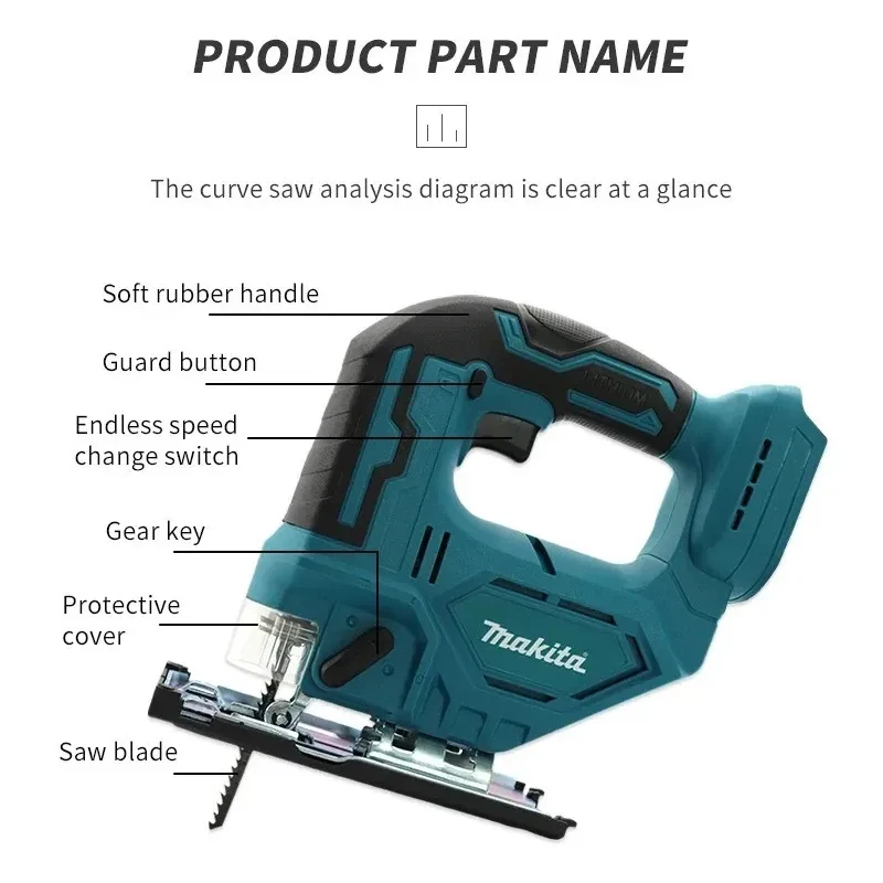 DJV182Z 340W Brushless Cordless Jigsaw Electric Jig Saw with Barrel Handle Porta