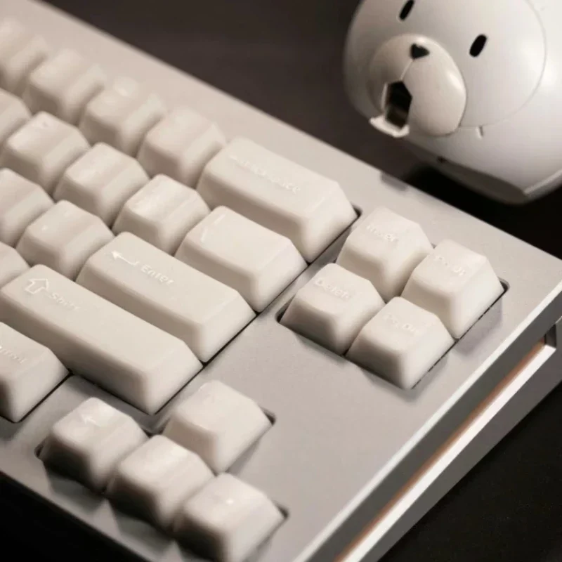 Echome-conjunto de Tema de Mármore Branco Pbt Sublimação de Corante Tampa do Teclado Translúcido Perfil Cereja para Teclado Mecânico