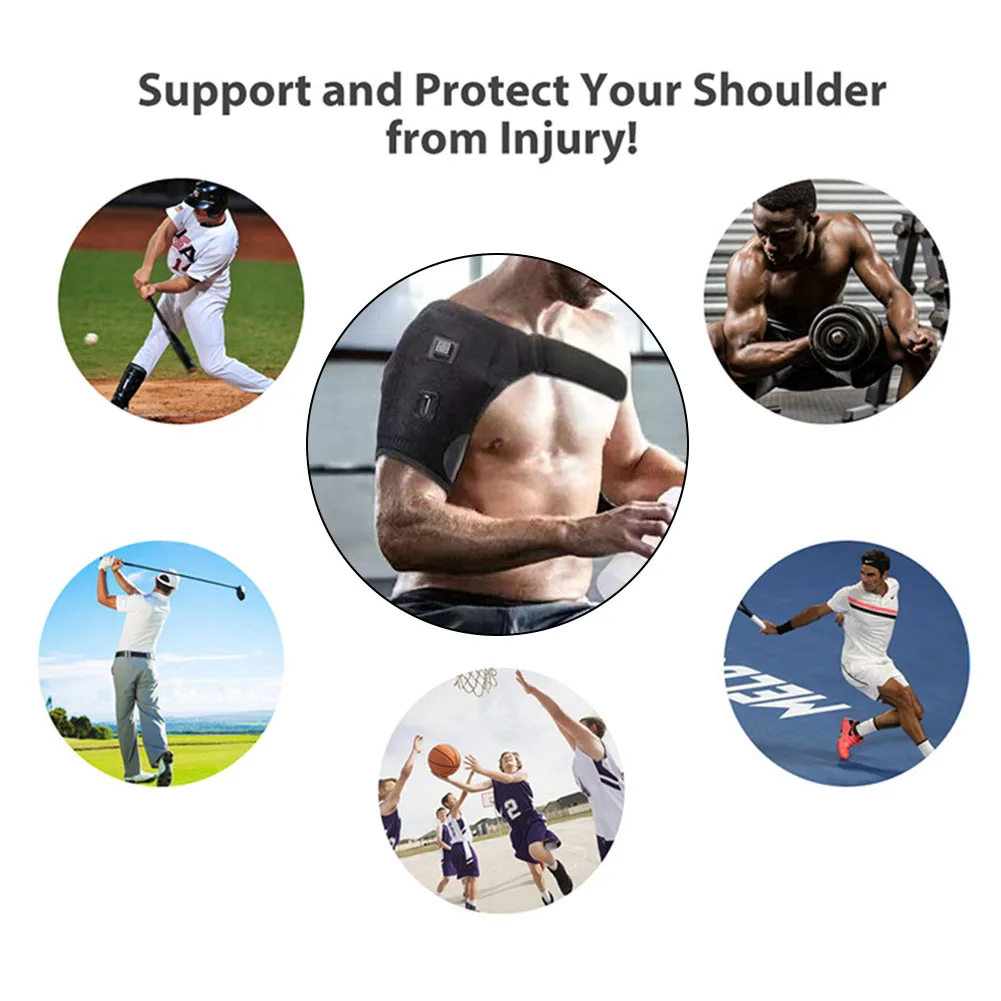 

Unisex Heated Shoulder Brace Adjustable Shoulder Wrap Pad For Women Men