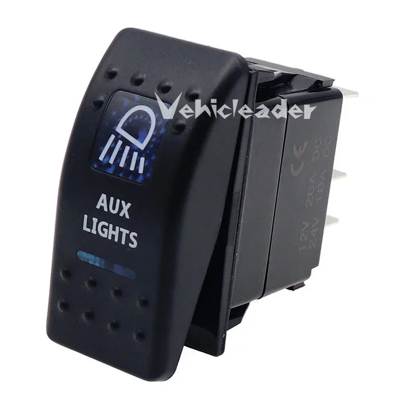 Waterproof Dual Blue LED Rocker Switch for Vehicle and Marine Use