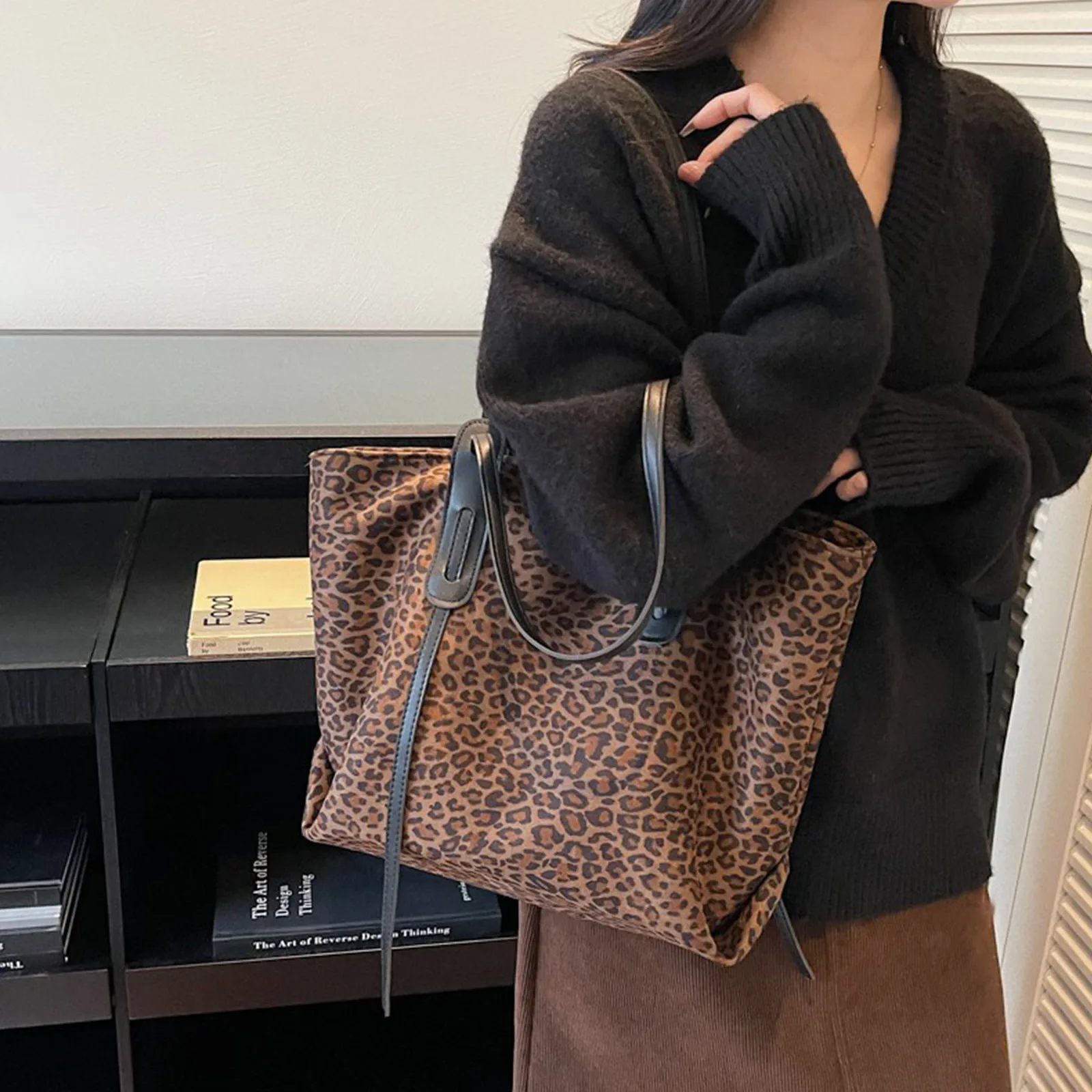 Cheetah Leopard Print Work Bag Large Capacity Travel Satchel Tote Purse Handbag for Women Travel Shopping & Daily Use