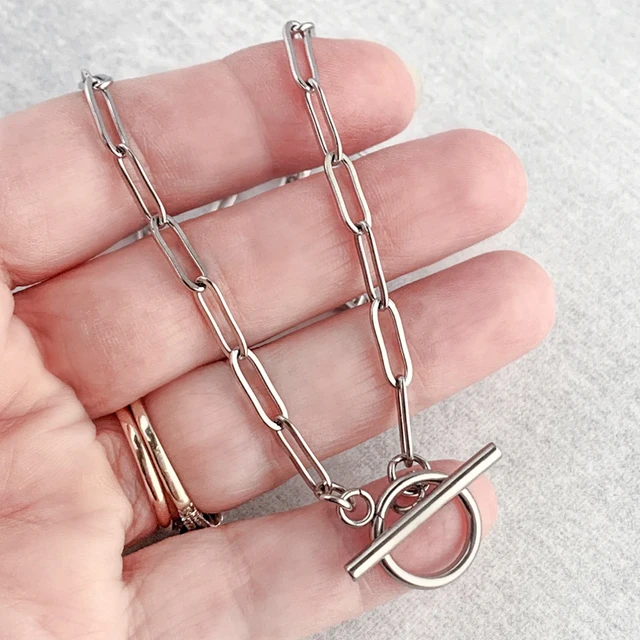 Paperclip Chain Necklace Pendant  Chunky Paperclip Chain Necklace - Charm  Holder - Aliexpress