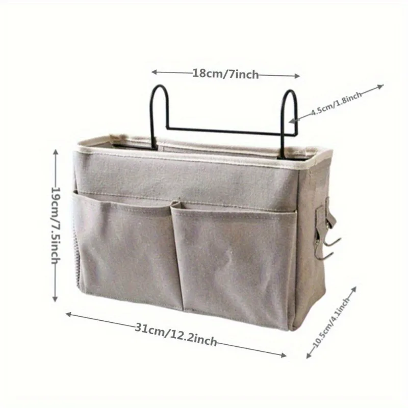 Multifunctional Bedside Hanging Storage Organizer Bag with Compartments for Magazines Tissue Box Books and Home Accessories