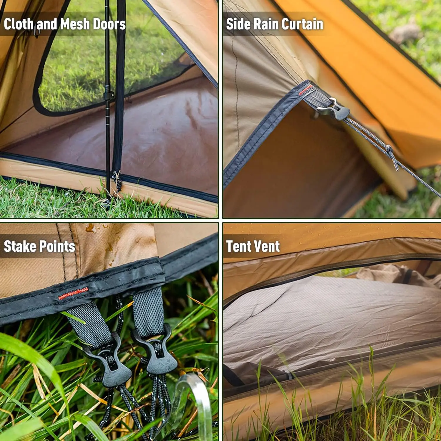 STOVEHUT 70 Hot Tent with Two Tarp Poles and Two Tent Poles 3.0