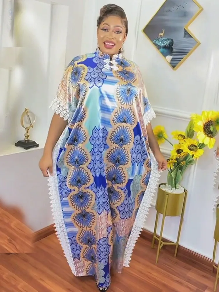 Fashion Print African Dresses for Women Traditional Dashiki Kaftan