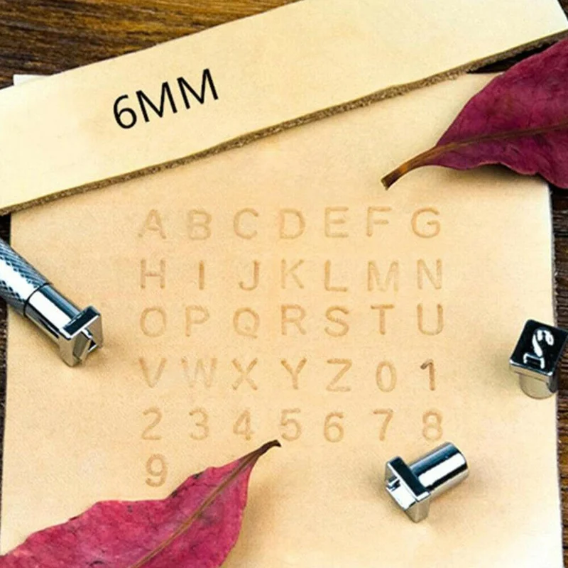 Alphabet Leather Stamp Tool Kit Letter Number Punch Logo DIY Craft 4MM/6MM number letter stamp set custom logo stamp alphabet number stamp set leather letter punch leather craft stamps hot stamping applicator kit 36pcs
