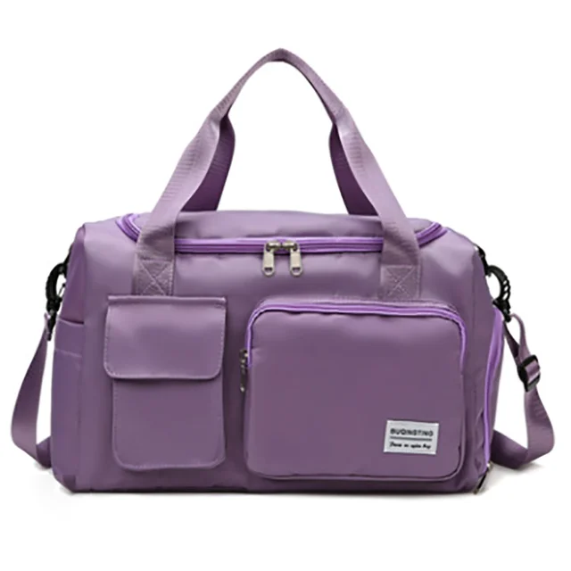 New Travel Bags Hand Luggage Waterproof Sports Fitness Yoga Gym Large Capacity For Women light purple(small)