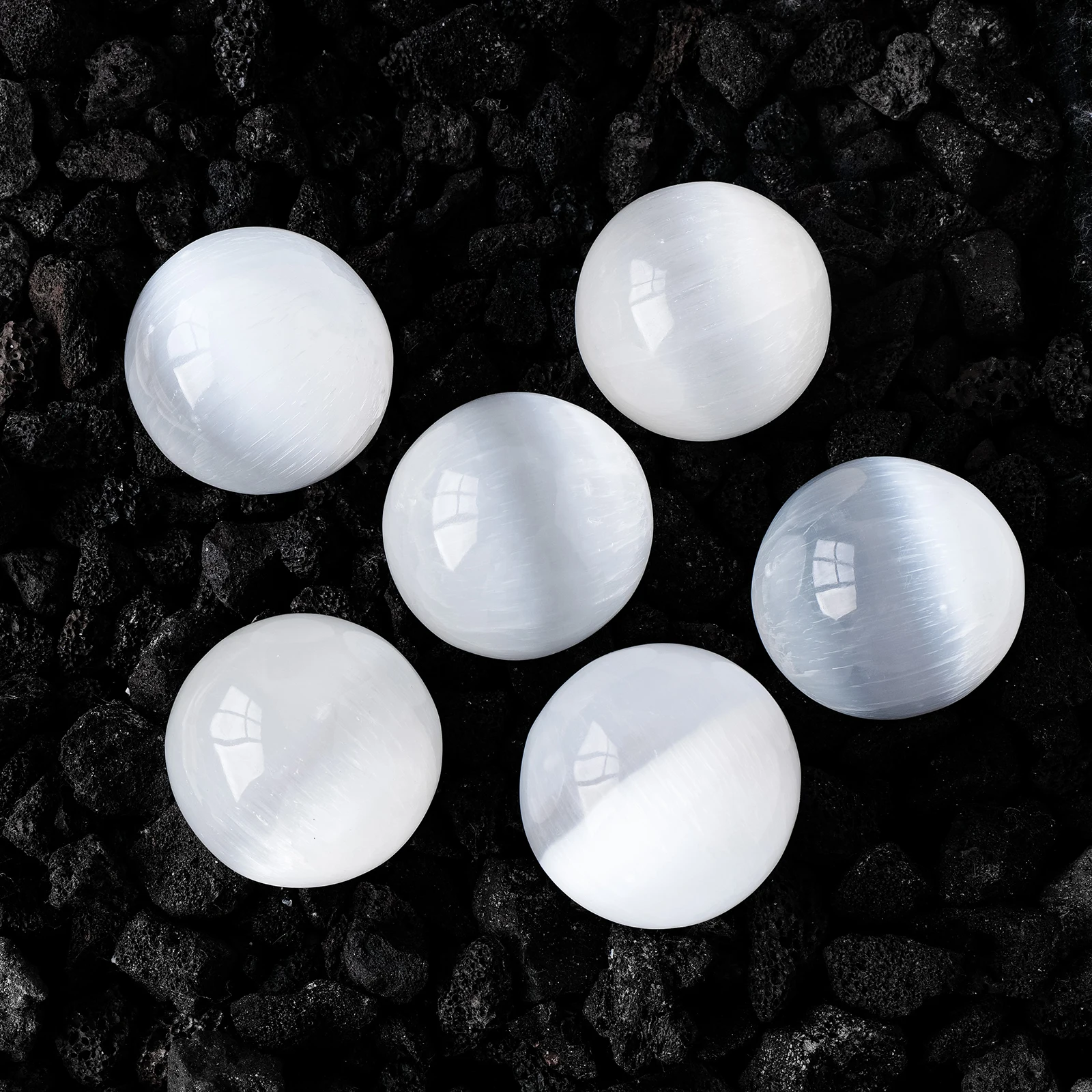 1PC Natural Stone White Selenite Ball Crystal Sphere Healing Gemstone FengShui Home Decor With Base 5
