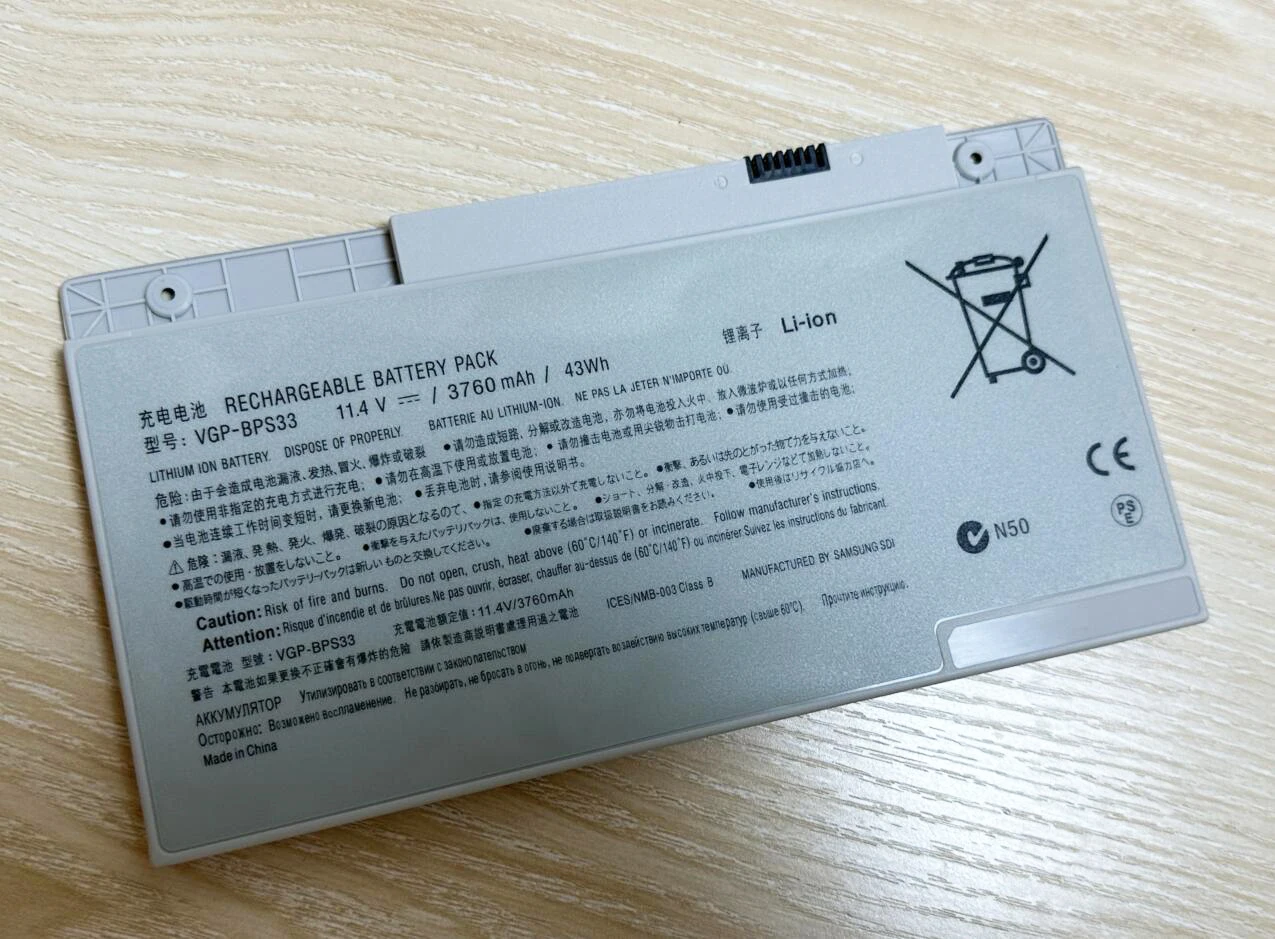 Bateria Original do Portátil para Sony Ultrabbooks Touchscreen Vgp-bps33 Vaio Svt14 Svt-15 T14 T15 Bps33 11.4v 43wh Novo - Imagem 6