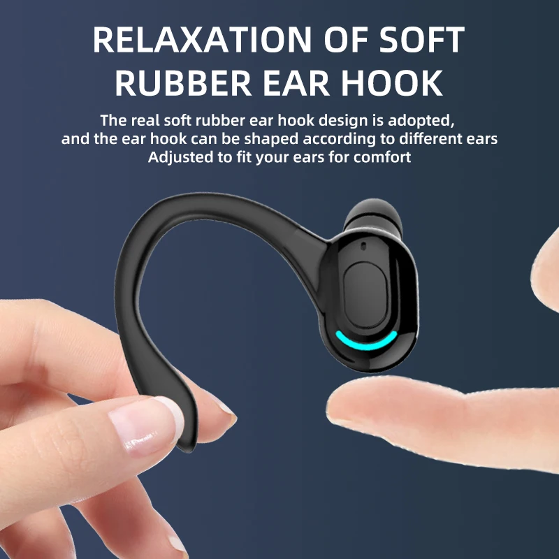 Waterproof Bluetooth 5.2 Wireless HiFi Earbuds with Mini Ear Hooks & Microphone