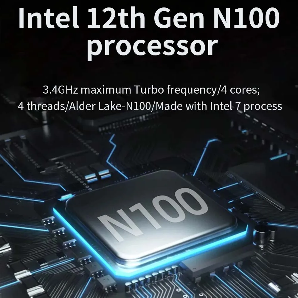 TISHRIC Mini PC 8/16GB DDR4 256/512GB Intel 12th Gen Alder Lake N100 Windows 10 11 Mini PC 4K Desktop Computer Support TF Card 6