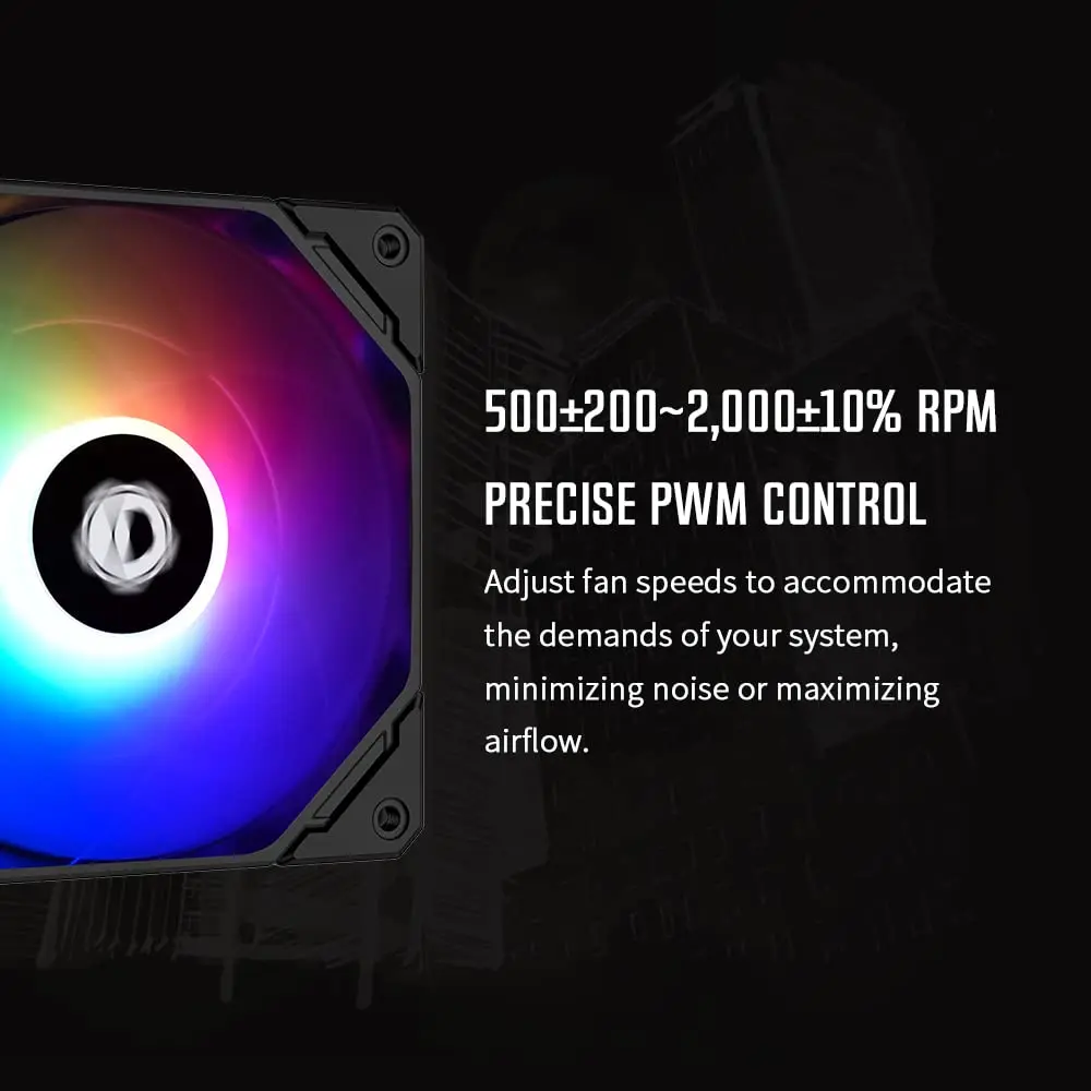 Id-refrigeração-ventilador Slim 4pin Pwm Alta Pressão de ar Baixo Ruído e Grande Fluxo de ar Cpu Gpu Vga Cooler Argb No12023-xt - Imagem 6