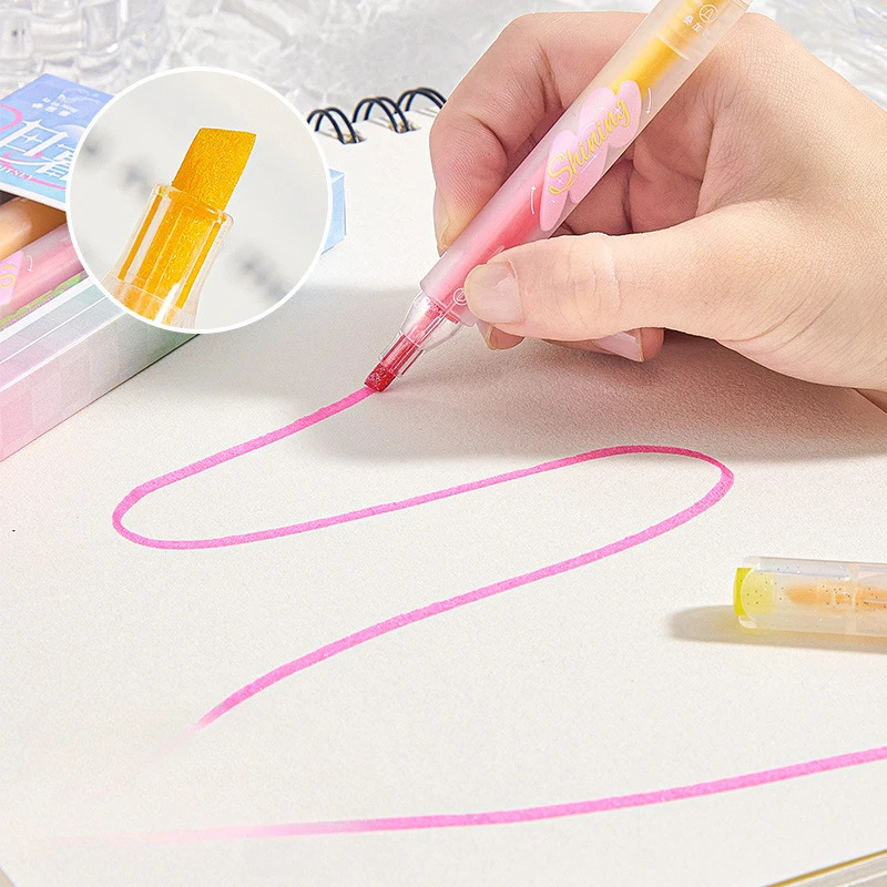 4pc/set Cute Candy Color Highlighter Kids DIY Decor Graffiti Drawing Scrapbook Journal Marker Paint American Fashion