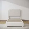 Twin Size Bed Frame with Headboard, Modern Style, Soft Rounded Corners, Boucle Upholstered Platform Bed Frame 1