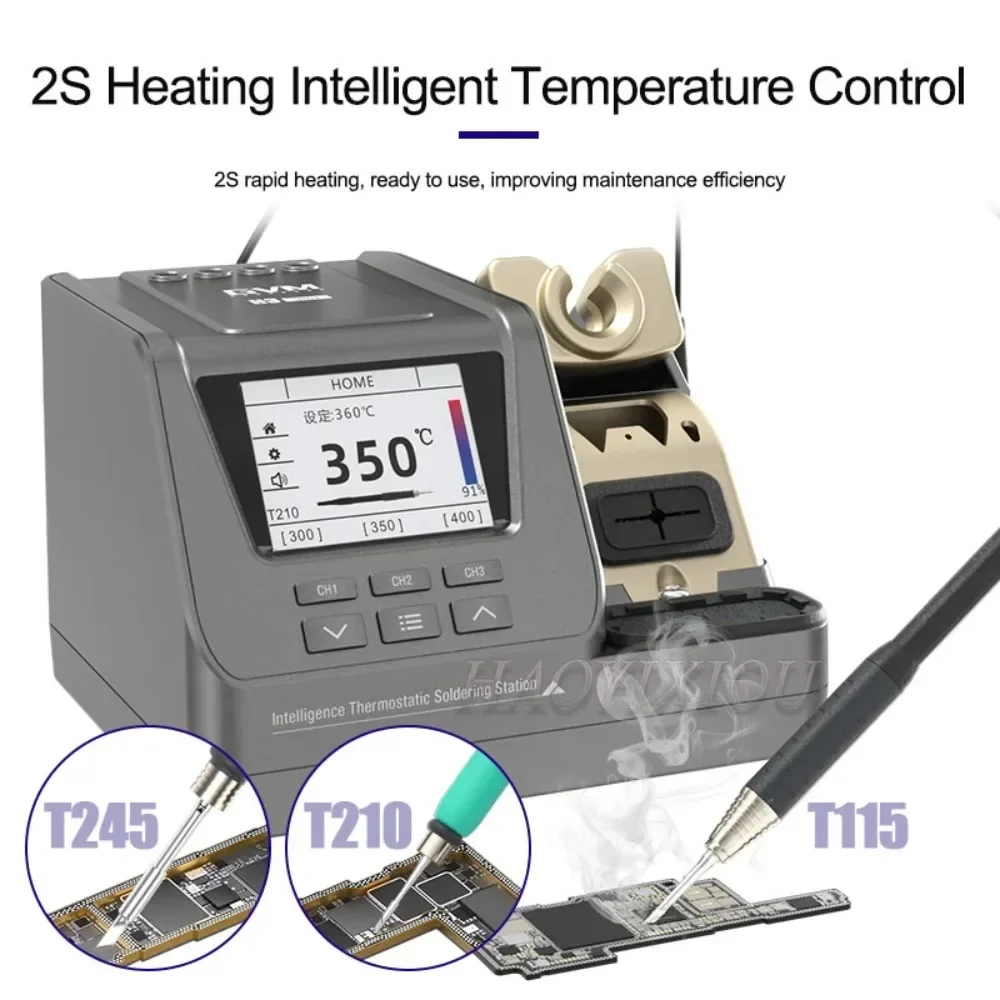 

GVM H3 3-in-1 Smart Soldering Station 2S Rapid Heating Supports T245/T210/T115 Handles For Mobile Phone Repair