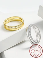 925 Sterling Silver Classic Gorgeous Sparkling Zircon Ring For Women Engagement Wedding Luxury Fashion High Quality Fine Jewelry