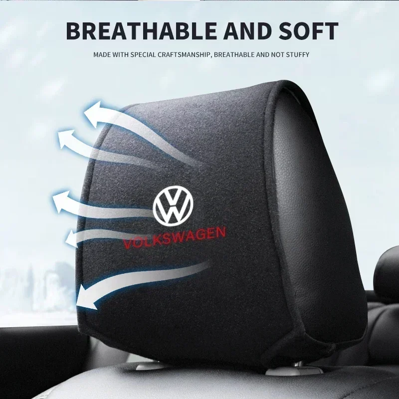 폭스바겐 VW 투란 비틀 골프 파사트 제타 폴로 보라 CC 라비드용 허브캡 자동차 로고 시트 등받이 헤드레스트 커버 베개 타월
