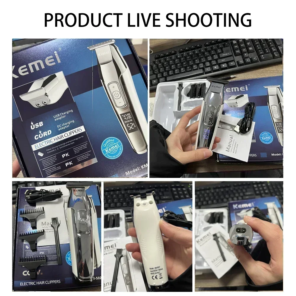 Kemei KM-5027 Professionelle Barber Schnurlose Elektrische Haarschneidemaschine für Männer USB Aufladbare Haarschneider Haarschneidemaschine – Detail 1