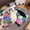 Spring and Summer New Style Literary and Artistic Colorful Flowers Hollow Baotou Cap Female Sweet Fashion Knitting Wool Cap Melo 2