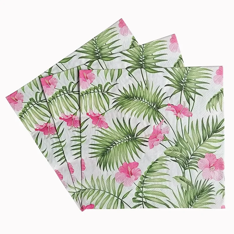 20pcs 33cm 2-Ply Printed Facial Tissue Paper Picnic Birthday Party Wedding Confessions Tissue Full Floral Napkins Decoupage
