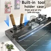 Waterfall Kitchen Sink Cup Washer Knife Rack Stainless Steel Honeycomb Embossed Domestic Apartment Countertop Large Single Sink 4
