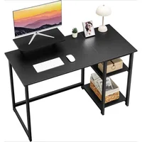 Computer Desk 39 Inch W Monitor Stand,Office Desk with Adjustable Storage Shelves,Small Gaming Desk for Home Work Writing Study 1