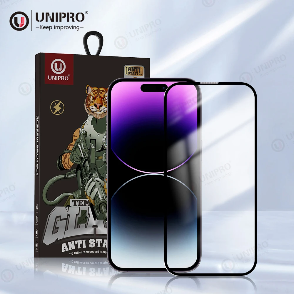 

UNIPRO 2Pcs Screen Protector For iPhone 15 14 13 12 11 Pro Max Tempered Glass For iPhone 15 14 Plus Screen Protectors Glass Film