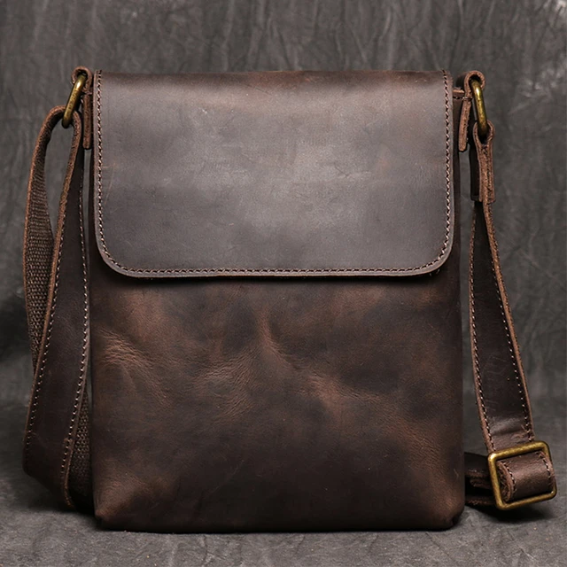 Bolso bandolera de cuero para hombre, bolso de hombro para hombre