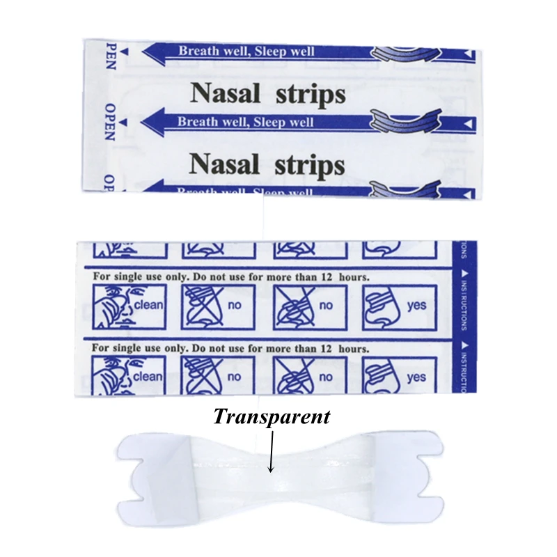Nasal Strips 50pcs/Lot Transparent Nasal Strips Anti-Snoring Sticker Better Nose Breath Reduce Snoring Tool Health Care Stop Snoring Patch
