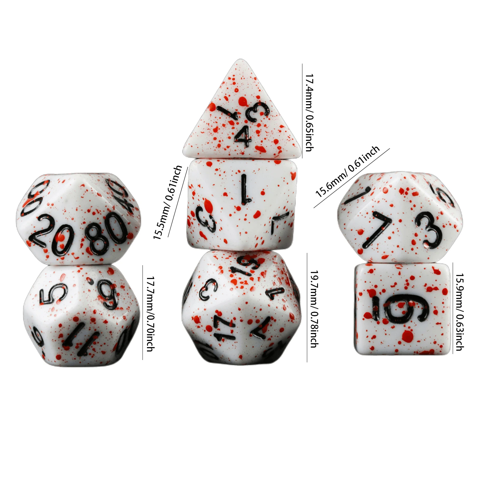 10개의 다면체 주사위 세트, D4 D6 D8 D10 D% D12 D20 주사위(DND RPG 테이블탑 게임 엔터테인먼트 용품용)