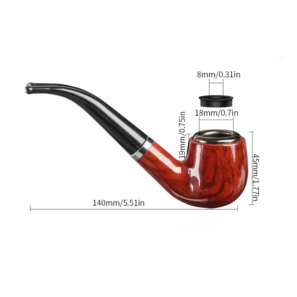Vintage Durable Solid Classic Pipe Smoking Tobacco Pipe Free Smoke Smoking Accessories Popular Smoking Accessories Tobacco Pipe Tobacco Smoking Accessories Herb Smoking Pipe Smoking Pipe