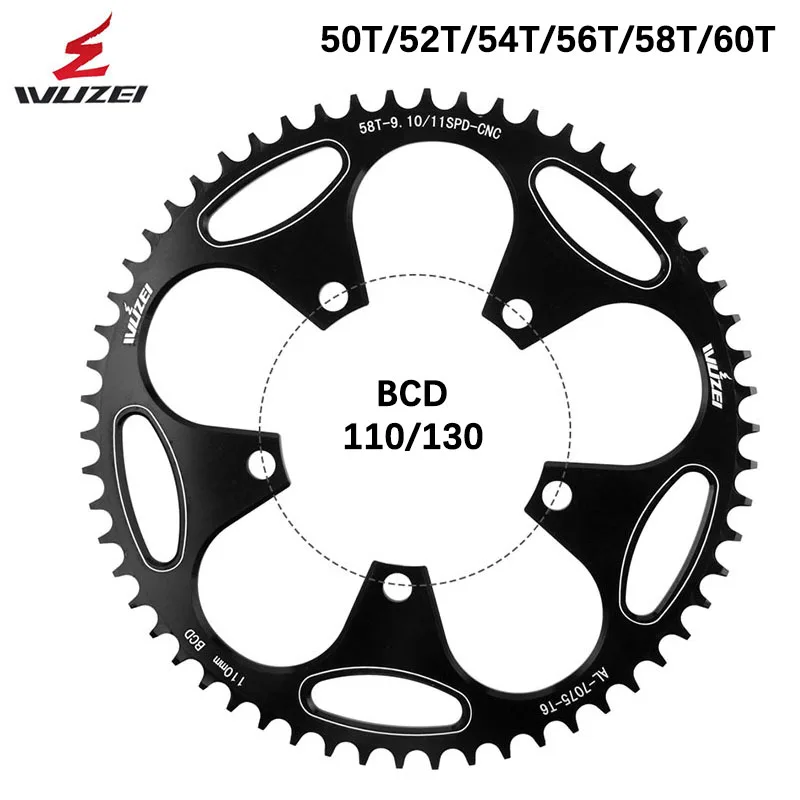 

WUZEI Road Bicycle Sprocket 110 130 BCD 50T 52T 54T 56T 58T 60T crank Chainwheel Crankset Tooth plate Ultralight Bicycle Parts