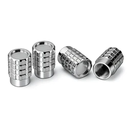4Pcs Metallic Car Tire Valve Covers - Premium Quality Wheel Air Stem Caps (Silver)