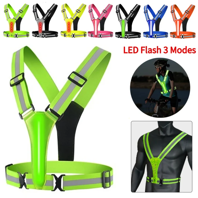 Usb Rechargeable Led Reflective Belt, High Visibility Safety Gear Led Flash  Strip, 3 Modes Safety Led Light For Running, Walking & Cycling - Fits Wome