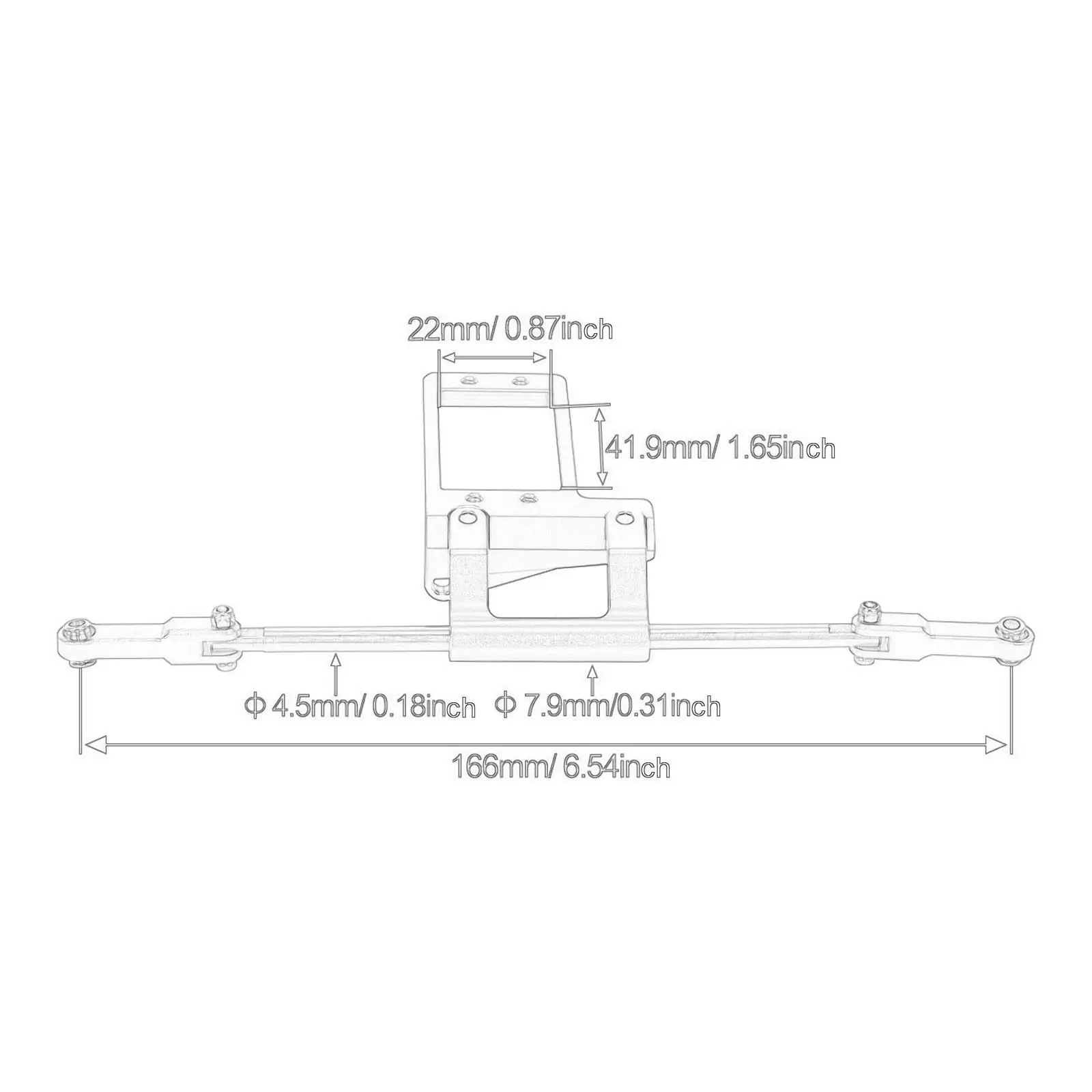 Support Servo Alu + Direction Hydraulique pour RC Crawler 1/10