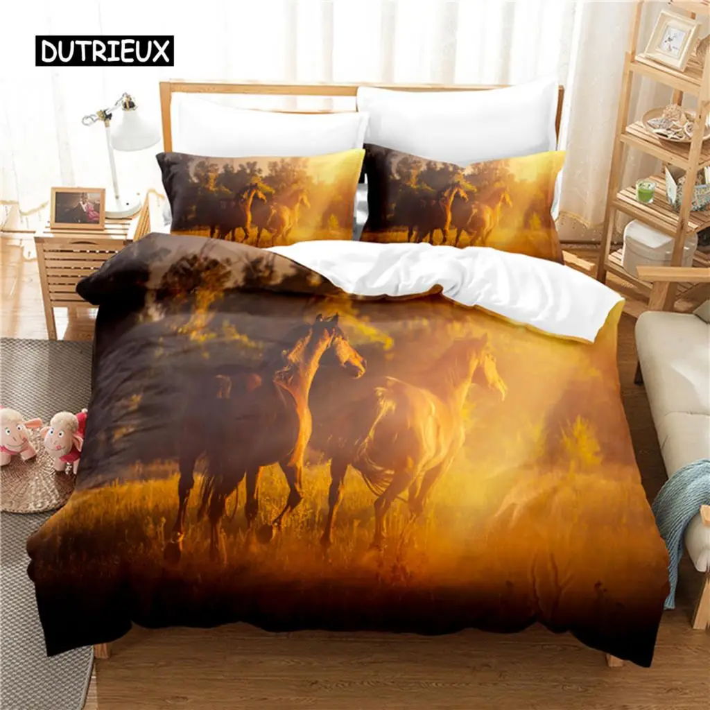 

Dusk Horse Bedding Set Duvet Cover Set 3d Bedding Digital Printing Bed Linen Queen Size Bedding Set Fashion Design