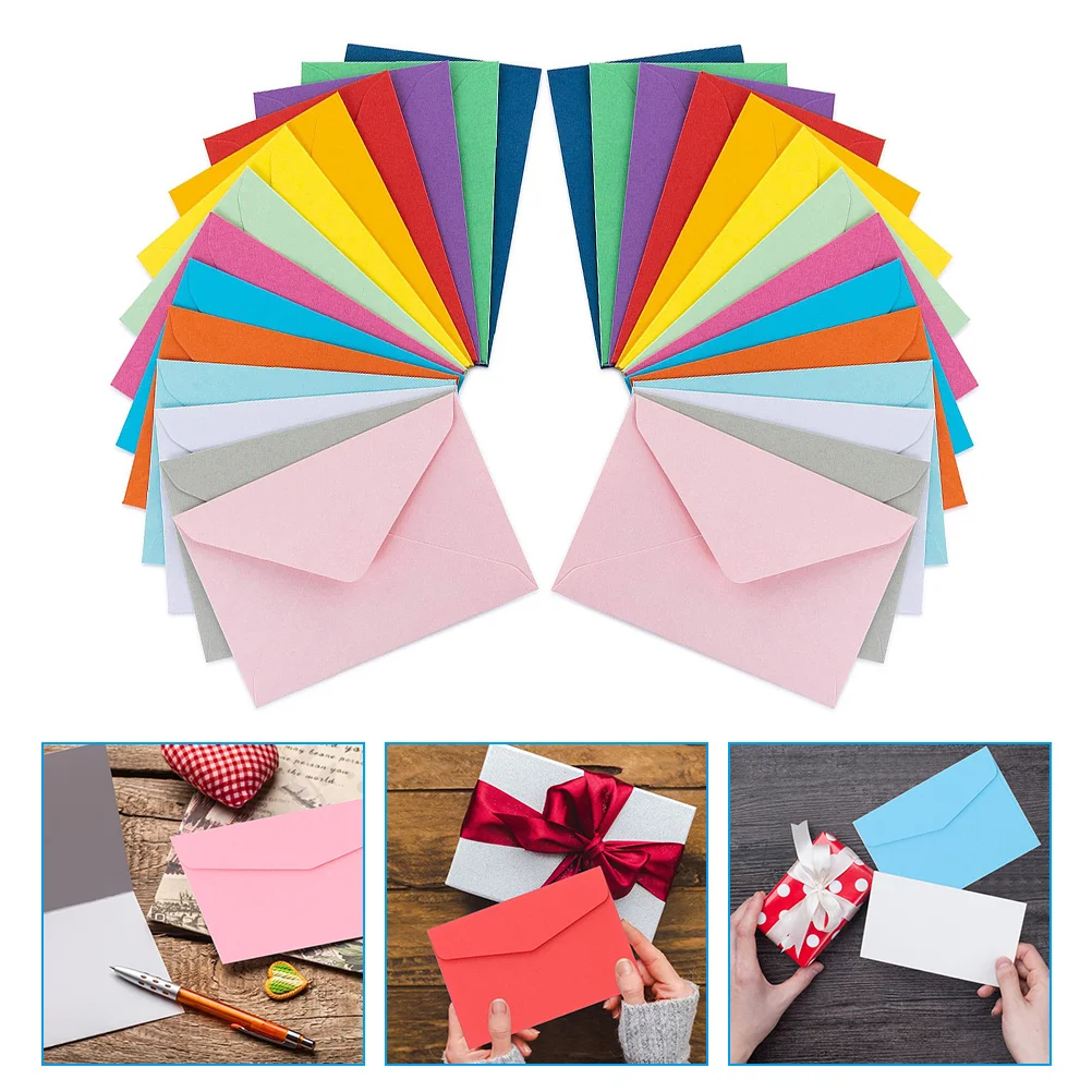 1 Pack of 50 Colorful Envelopes Cards Holder Cash Bag for Wedding Western Baby Shower Party Invitations Birthday Cards
