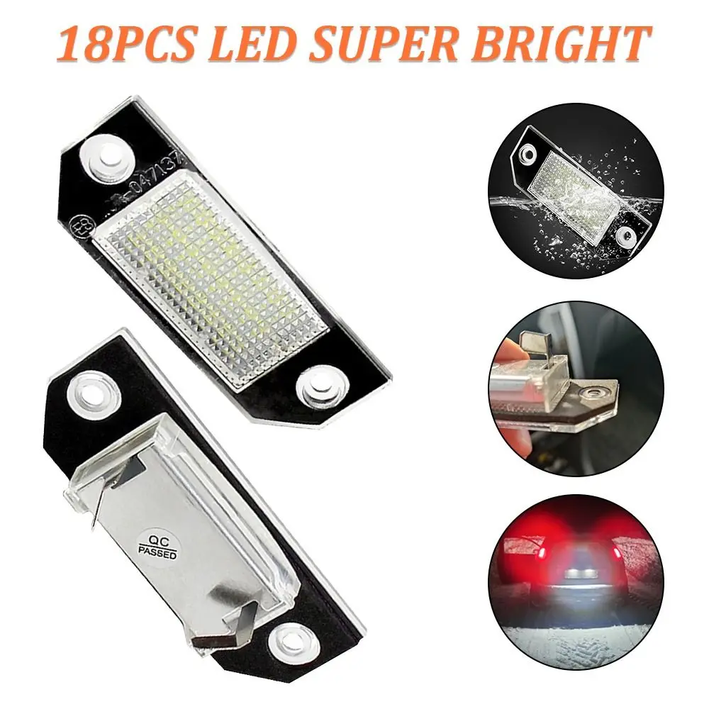 High Power SMD LEDs Car License Number Plate Lights Lamp For Ford Focus C-MAX 03- Ford Focus MK2 03-08 White 6500K