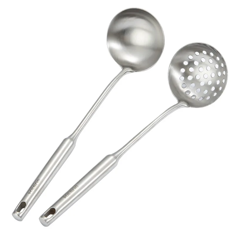 Stainless steel soup spoon 304 long handle ladle colander hot pot skimmer table service restaurant supply